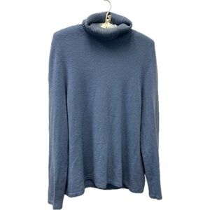 Luxurious Cashmere Soft Ann Taylor Baby Blue Turtleneck Sweater Size XL